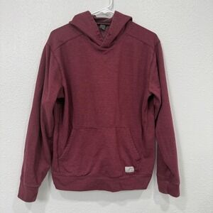Eddie Bauer Heathered Burgundy Pullover Hoodie Fleece Lined Men's M